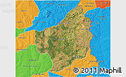 Satellite 3D Map of Capitan Bado, political outside