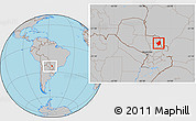 Gray Location Map of Capitan Bado, within the entire country