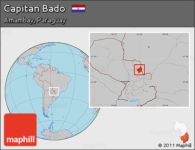 Gray Location Map of Capitan Bado