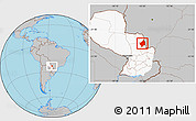 Gray Location Map of Capitan Bado, highlighted country
