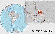 Gray Location Map of Capitan Bado, highlighted parent region