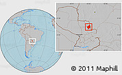 Gray Location Map of Capitan Bado, hill shading