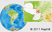 Physical Location Map of Capitan Bado, highlighted country
