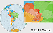 Political Location Map of Capitan Bado