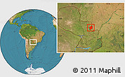 Satellite Location Map of Capitan Bado