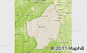 Shaded Relief Map of Capitan Bado, physical outside