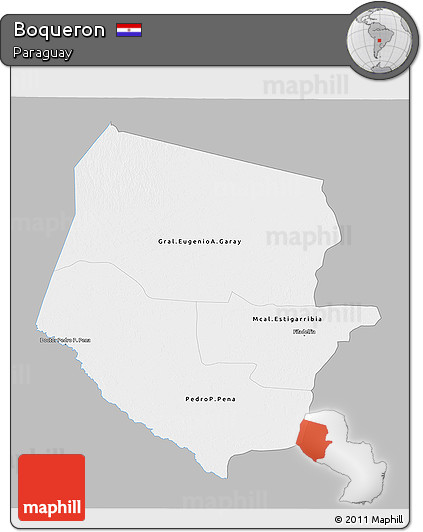 Gray 3D Map of Boqueron, single color outside