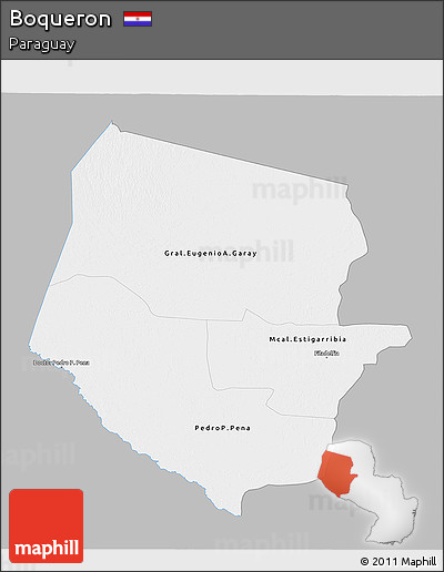 Gray 3D Map of Boqueron, single color outside