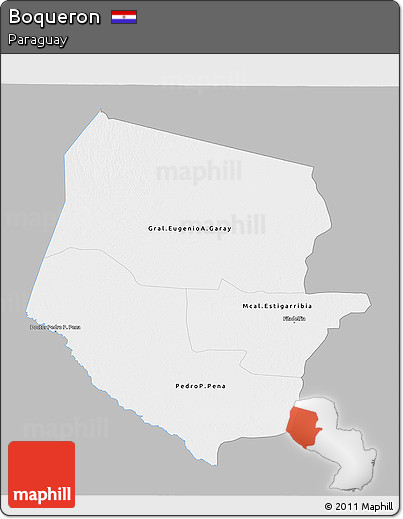 Gray 3D Map of Boqueron, single color outside