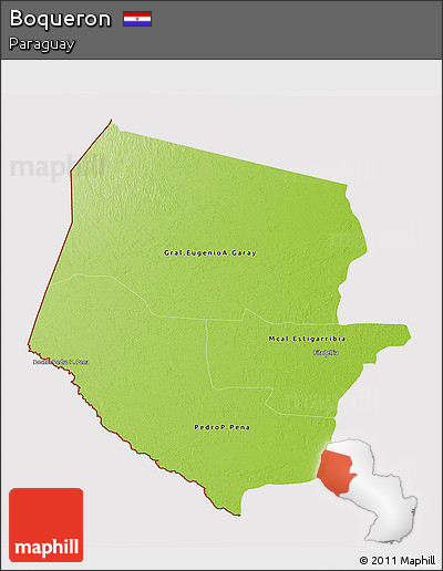 Physical 3D Map of Boqueron, cropped outside