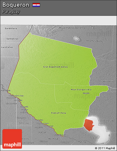 Physical 3D Map of Boqueron, desaturated