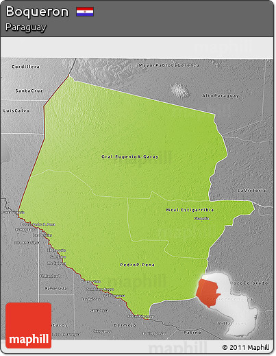 Physical 3D Map of Boqueron, desaturated