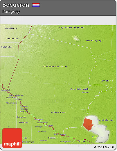Physical 3D Map of Boqueron