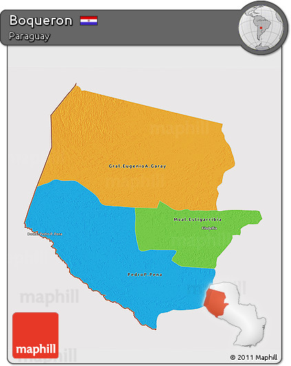 Political 3D Map of Boqueron, cropped outside
