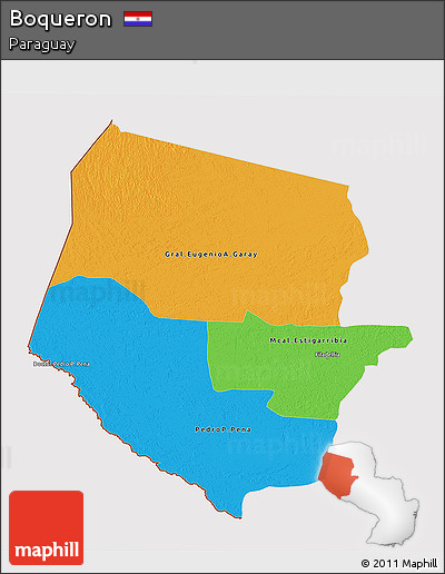 Political 3D Map of Boqueron, cropped outside