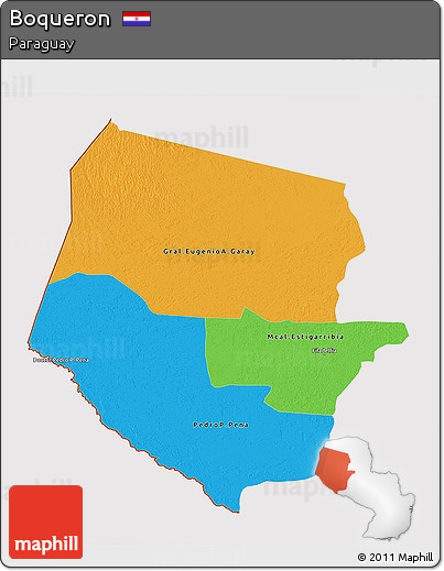 Political 3D Map of Boqueron, cropped outside
