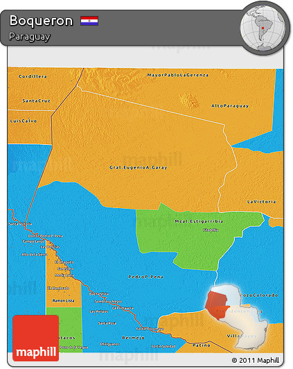 Political 3D Map of Boqueron