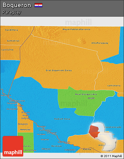 Political 3D Map of Boqueron