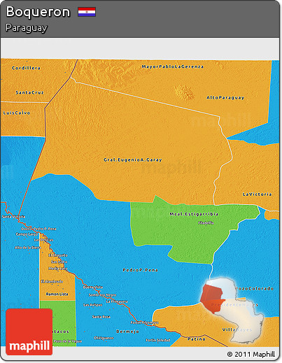 Political 3D Map of Boqueron