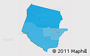 Political Shades 3D Map of Boqueron, cropped outside