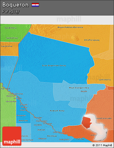 Political Shades 3D Map of Boqueron