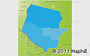 Political Shades 3D Map of Boqueron, physical outside