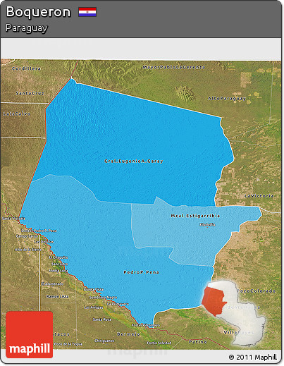 Political Shades 3D Map of Boqueron, satellite outside