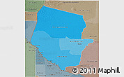 Political Shades 3D Map of Boqueron, semi-desaturated