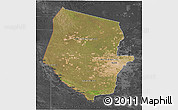 Satellite 3D Map of Boqueron, darken, desaturated