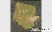 Satellite 3D Map of Boqueron, darken, semi-desaturated