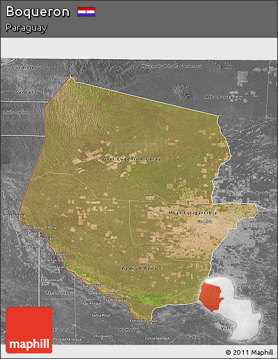 Satellite 3D Map of Boqueron, desaturated