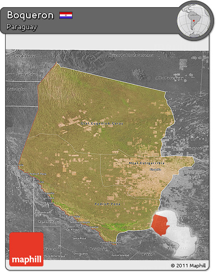 Satellite 3D Map of Boqueron, desaturated