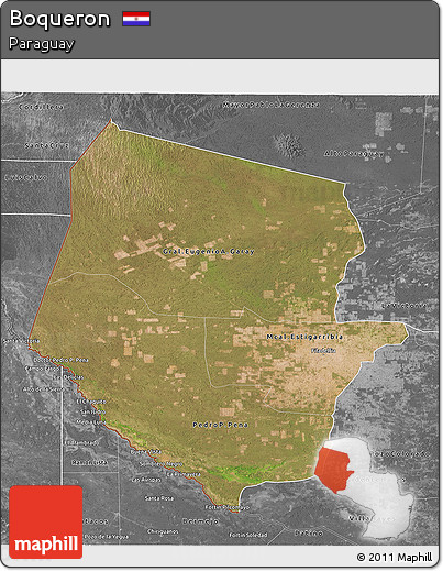 Satellite 3D Map of Boqueron, desaturated