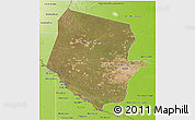 Satellite 3D Map of Boqueron, physical outside