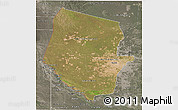 Satellite 3D Map of Boqueron, semi-desaturated