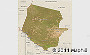 Satellite 3D Map of Boqueron, shaded relief outside