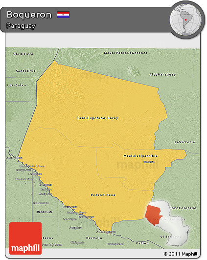 Savanna Style 3D Map of Boqueron