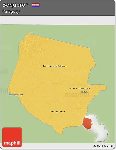 Savanna Style 3D Map of Boqueron, single color outside