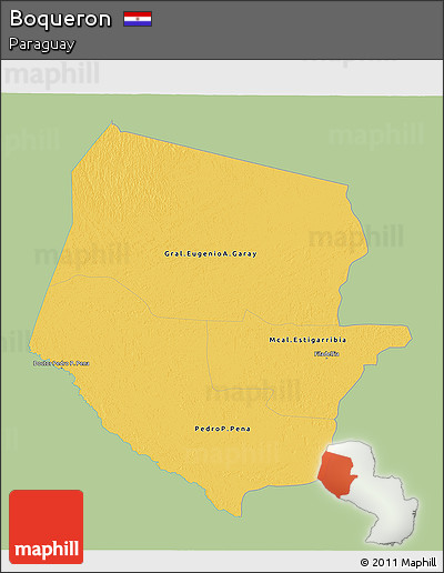 Savanna Style 3D Map of Boqueron, single color outside