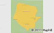 Savanna Style 3D Map of Boqueron, single color outside