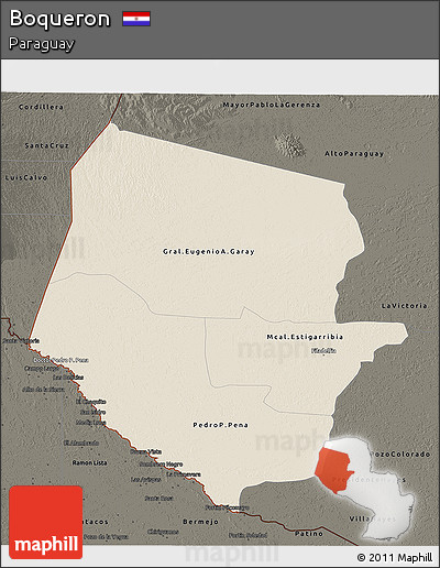 Shaded Relief 3D Map of Boqueron, darken