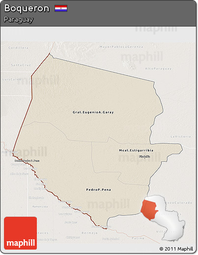 Shaded Relief 3D Map of Boqueron, lighten