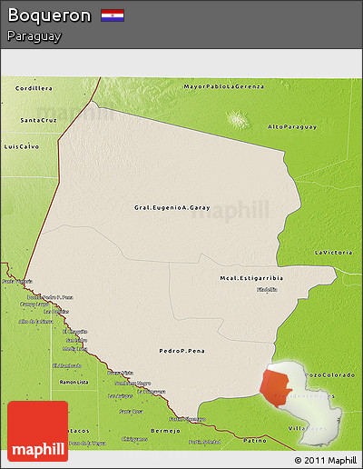 Shaded Relief 3D Map of Boqueron, physical outside