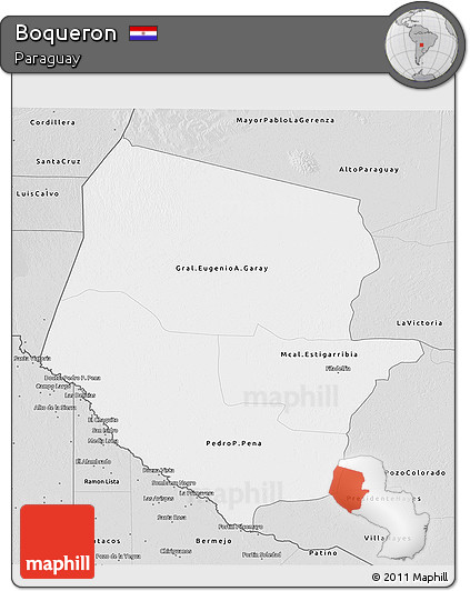 Silver Style 3D Map of Boqueron
