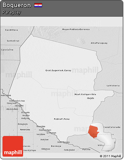 Silver Style 3D Map of Boqueron