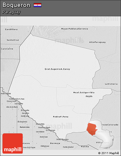 Silver Style 3D Map of Boqueron