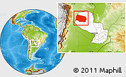 Physical Location Map of Gral. Eugenio A. Garay, highlighted country, within the entire country