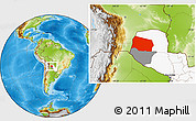 Physical Location Map of Gral. Eugenio A. Garay, highlighted country, highlighted parent region