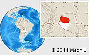 Shaded Relief Location Map of Gral. Eugenio A. Garay, highlighted parent region