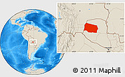 Shaded Relief Location Map of Gral. Eugenio A. Garay